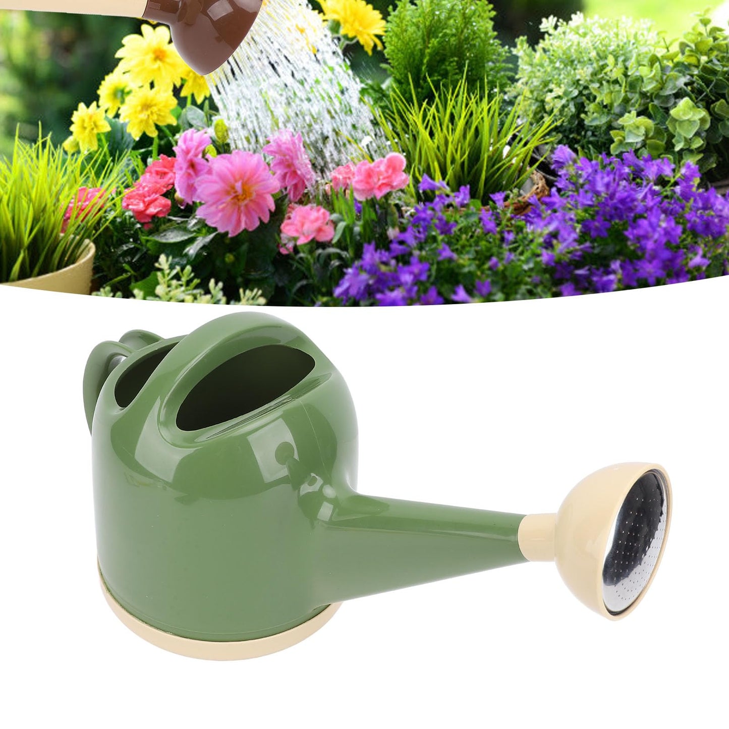 4L Indoor Watering Can with Sprinkler Head, Detachable Long Spout Watering Can, Ideal for House Plant Garden Flower Outdoor, Wide Opening for Fertilizer Mixing (Dark Green)