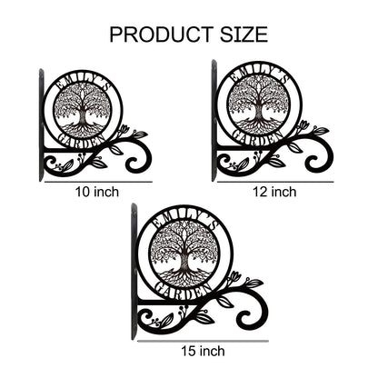 Personalized Tree of Life Metal Plant Hanger Custom Name Wall Hook for Hanging Plants Flower Basket Bird Feeder Wind Chime Garden Porch Outdoor Indoor Farmhouse Decor Mothers Day Housewarming Gift