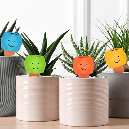 4 Pack Terracotta Self Watering Spikes, Automatic Plant Waterer Devices Continuous Moisture with Slow Release Plant Watering Globes Watering System Small Hexagonal