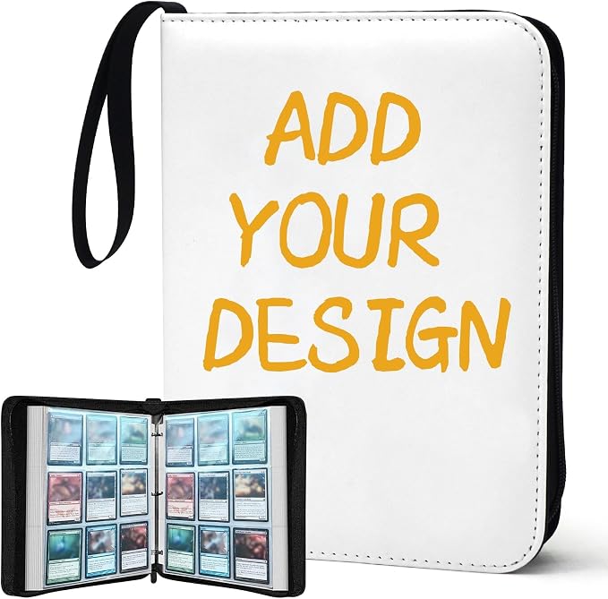 Custom Card Binder 1080 Pocket, DIY Anime Sports Cover Design, Portable Waterproof Storage Album with Removable Sleeves for Baseball Football Soccer One Piece Cards Collectors