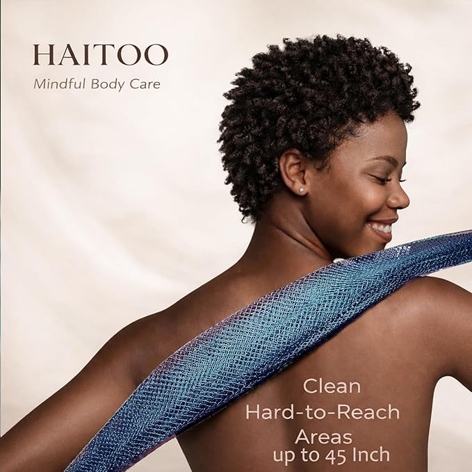 African Net Sponge Authentic, 3 Pieces African Exfoliating Net Sponge Body Back Scrubber Exfoliating Washcloth for Shower Bath for All Types (Black+Brown+Pink, 3 Pcs)
