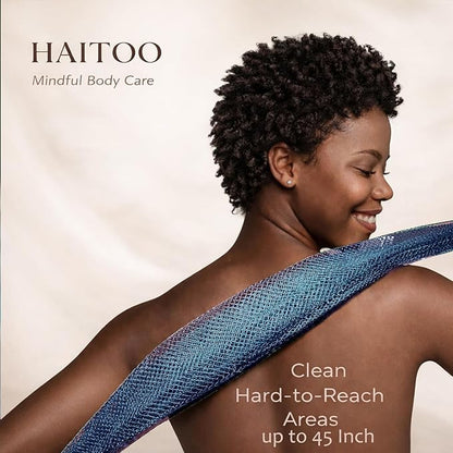 African Net Sponge Authentic, 3 Pieces African Exfoliating Net Sponge Body Back Scrubber Exfoliating Washcloth for Shower Bath for All Types (Black+Brown+Pink, 3 Pcs)