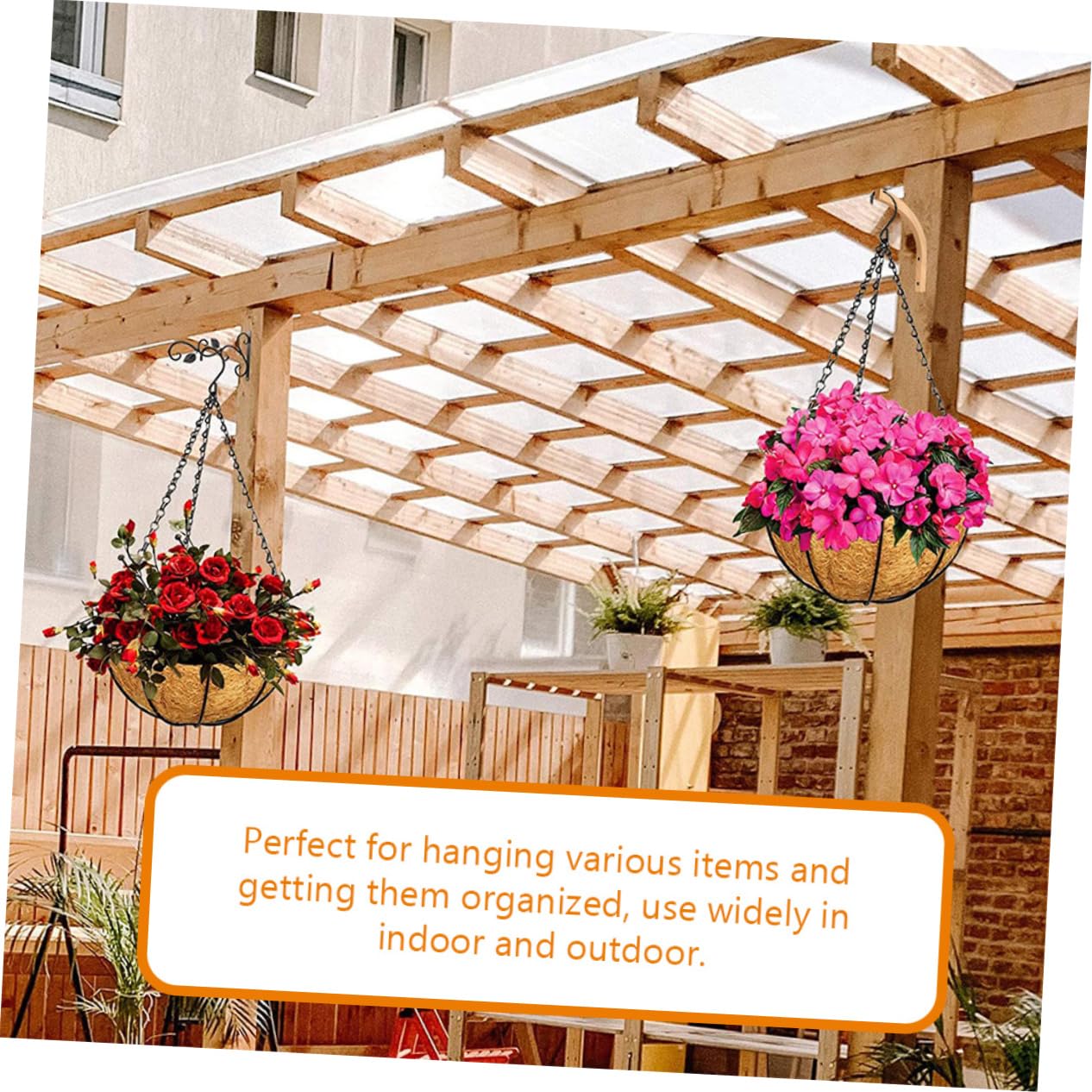 balacoo 2Pcs Wooden Plant Hangers Stylish Wall Hooks for Indoor Plants Durable Wood Flowerpot Holders for for Lanterns Bird Feeders and More