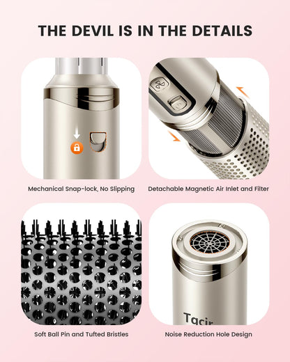 5-in-1 Professional Hair Dryer Brush, Powerful Multi-Styler with Auto-Wrap Curlers, Fast Drying Curling Straightening Volumizing Without Heat Damage, Storage Case Best Gift for Girl/Women