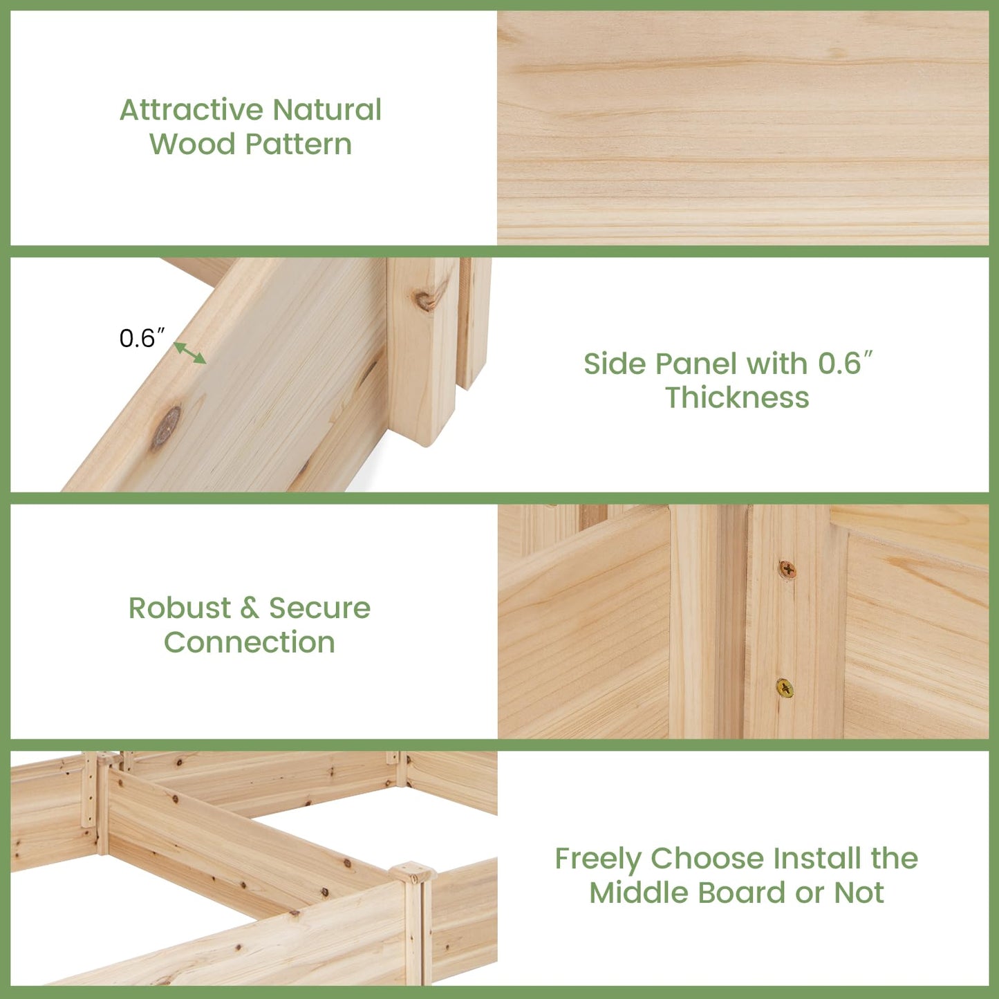 Giantex Raised Garden Bed with 3 Trellises, 88"L x 45"W x 43"H, Set of 2 Wood Planter Box for Vegetables Flowers Herbs Fruits Climbing Plants Cucumber, Easy Assembly, Outdoor Rectangular Raised Beds