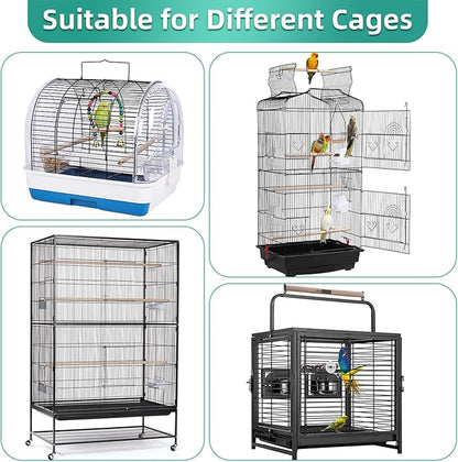 Bird Cage Seed Catcher, Seed Catcher Guard Net Cover, Parrot Nylon Mesh Net Cover, Universal Soft Airy Cage Net Stretchy Skirt for Round Square Cages (Solid-Black, 15.7" x87")