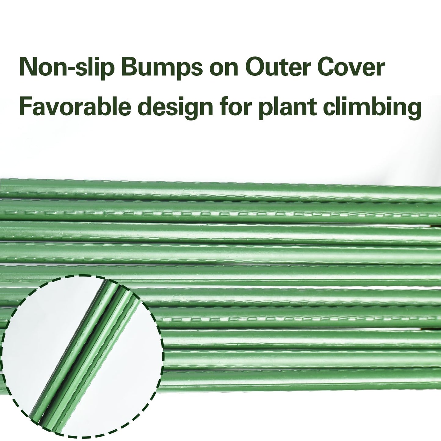 Sprigra Plant Stakes 24 inch, 2ft Steel Garden Stakes 30 Pack, Sturdy Plant Support for Climbing Plants, Tomatoes, Beans, Cucumbers, Peppers, Flowers, Potted, Strengthen and Stem to Grow Better