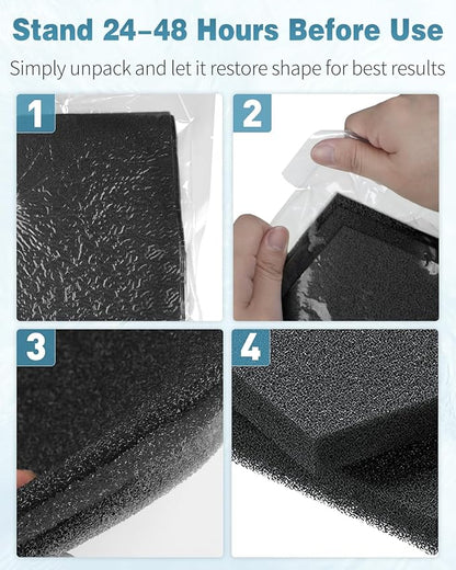 Pawfly 6 Pack Replacement Filter Sponges Aquarium Nano Bio Sponge Filter, Aquarium Filter Sponges Black Bio Foam for Fish Tank, Water Filtration Fish Tank Filter Accessories
