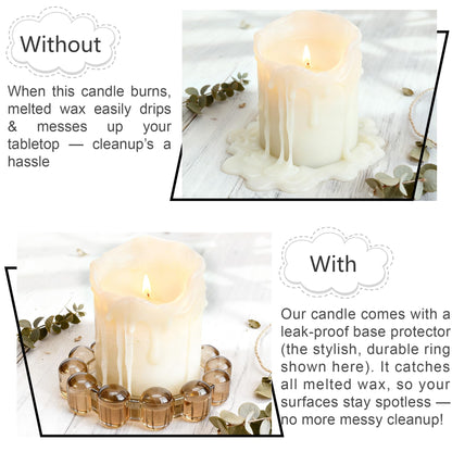 Rancco Bubble Candle Dish Glass Candle Holder Tray, Round Pillar Candlestick Plate Stand for Table Centerpieces, Modern Decorative, Home Decor, Party, Wedding, Suitable for Large Cylindrical Candles
