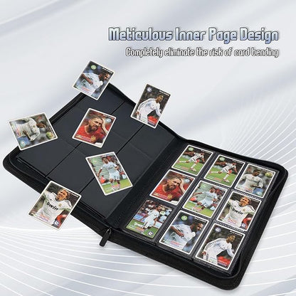 Trading Card Binder, Premium 9 Pocket Double Sided 540 Pocket PU Card Collection Binder, Collectible Trading Card Albums for MTG, TCG, Sport Card, Game Cards (White 1)