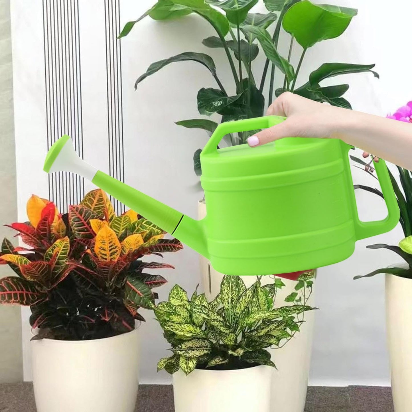 1 Gallon Watering Can Indoor Plants with Removable Sprinkler Head and Handle, Plastic Long Spout Watering Cans for Flower Garden Plants Indoor House Bonsai