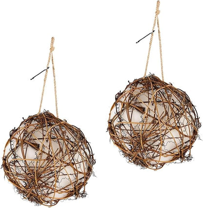 2PCS Handmade Birdhouse Materials, 2025 New Bird Nesting Ball Material for Wild Birds, Hummingbird Nesting Humming Bird House Material Gifts for Bird Watching Nature Lovers, 2Pcs 3.15in