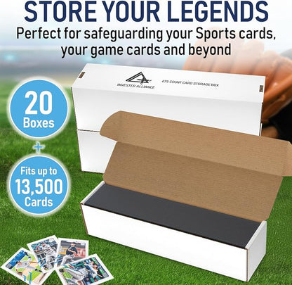 Premium Trading Card Box Storage For Sports, Baseball, Football, Basketball, MTG & TCG Collector | Baseball Card Storage Boxes & Organizer For Magic Sorter Bulk. Sports Holder For Collection.