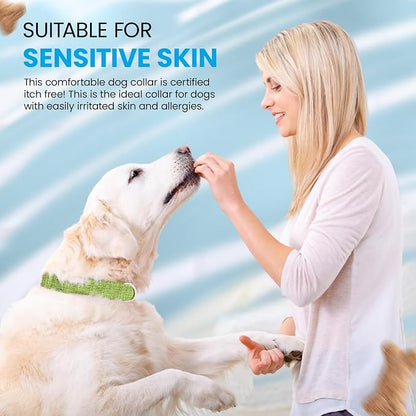 Hypoallergenic Dog Collar - Great for Sensitive Skin, Soft Collar for Dogs, Soft Organic & Earth Friendly (X-Large, Green)