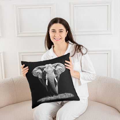 Feelyou Set of 2 Elephant Throw Pillow Covers, 3D Wild Animal Pattern Cushion Case for Home Living Room Decor, Reversible Exotic Style Theme Decorative Throw Cushion Case, 18x18 Inches