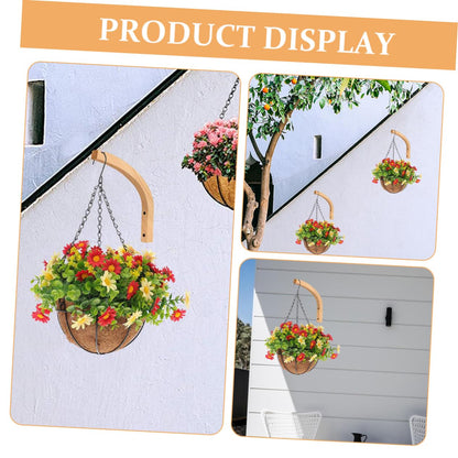 Abaodam 2pcs Indoor Outdoor Plant Hangers Wall Hooks Solid Wooden Hooks for Hanging Plants Decorative for Garden Patio