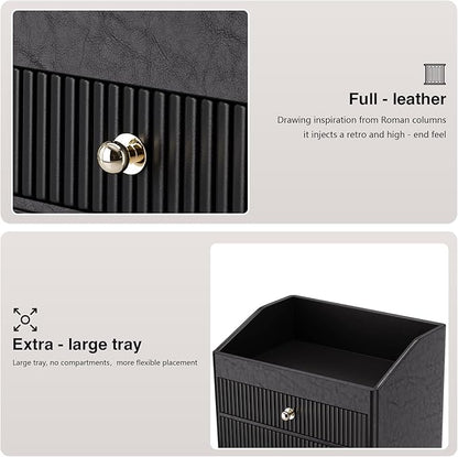 LADSTAG Cosmetic Organizer,Luxury Make up Organizer with 3 shelf Drawers,Black Large Capacity Makeup Organizers for Skincare,Brushes, Dresser,Bedroom,Bathroom,Birthday Gifts for Mom