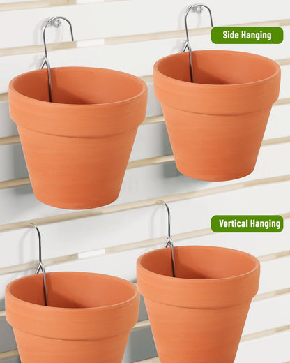 20 Packs Terracotta Pots Hanger Hooks,Sturdy Thick Stainless Steel Plant Hanger,Flower Pot Holders for Clay Pots,Wall and Fence Mounted Plant Hanging Holder for Terra Cotta Pot(Vertical Hang,20Pack)