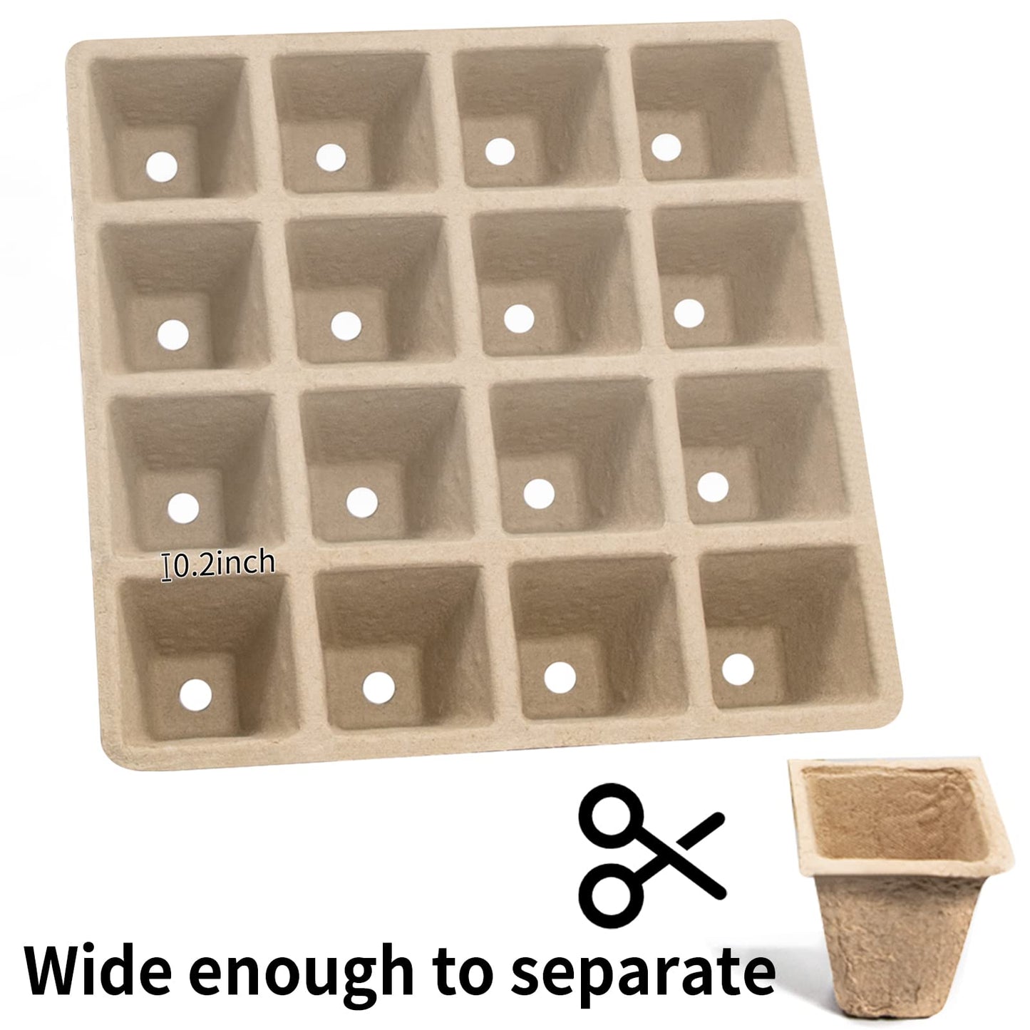 SYITCUN 160 Cells Seedling Starter Trays,10 Pack Starter Trays for Planting Seeds,Biodegradable Seed Starter Peat Pots,Bonus 100 Plant Labels,2 Transplanting Tools,1 Spray Bottle