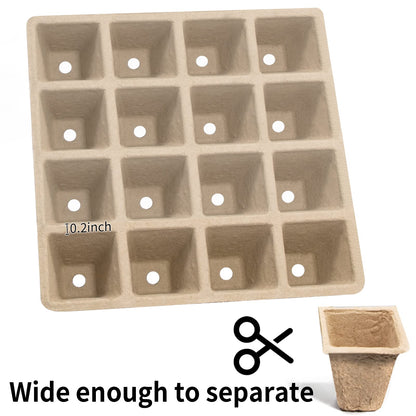 SYITCUN 160 Cells Seedling Starter Trays,10 Pack Starter Trays for Planting Seeds,Biodegradable Seed Starter Peat Pots,Bonus 100 Plant Labels,2 Transplanting Tools,1 Spray Bottle