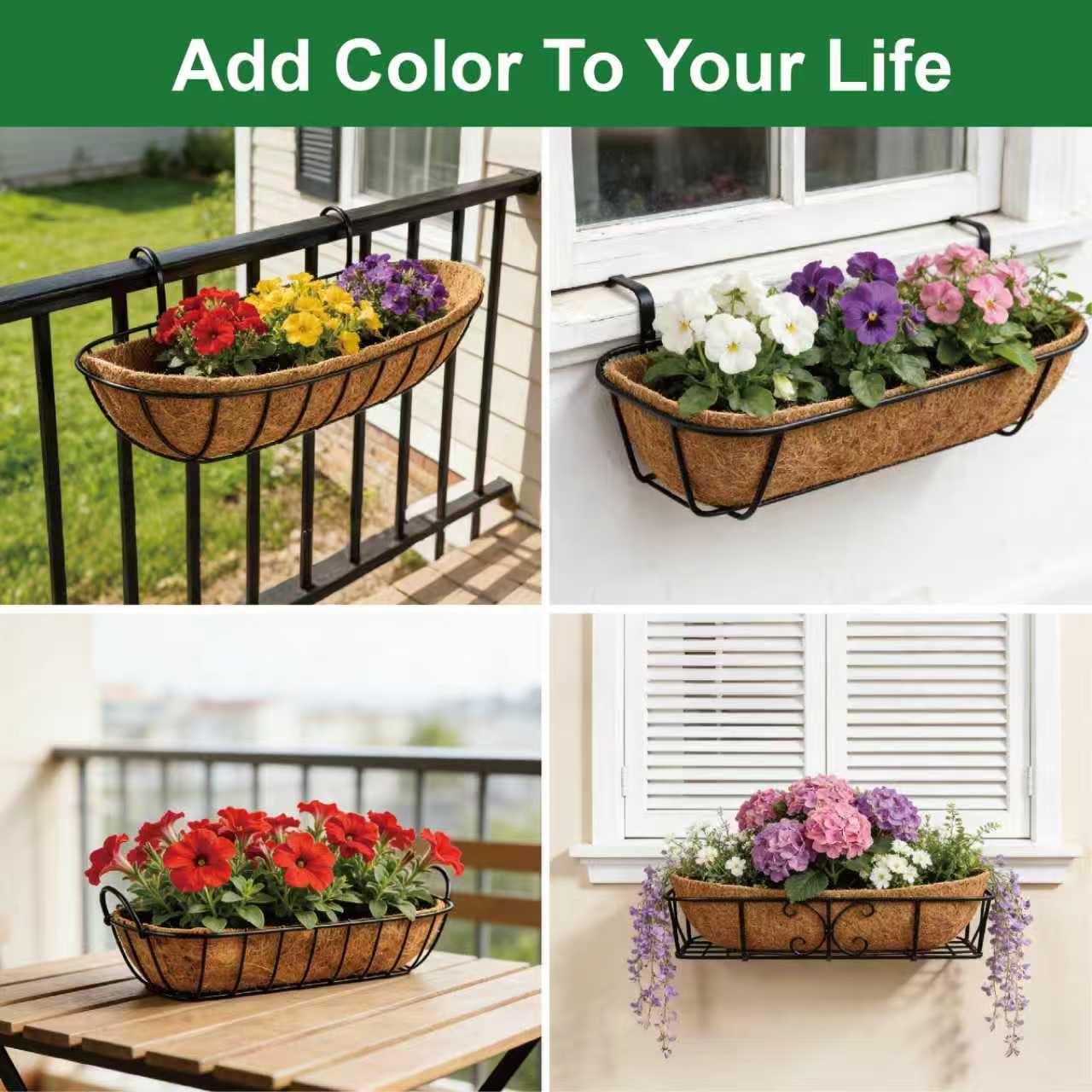 DONGXYTWH 2-Pack 24 Inch Coco Liners for Planters – Trough Coco Liner for Window Box, Fence Flower Baskets | Coco Liners for Hanging Baskets, Planter Box Liner, 24 Inch Coconut Liners for Planters.