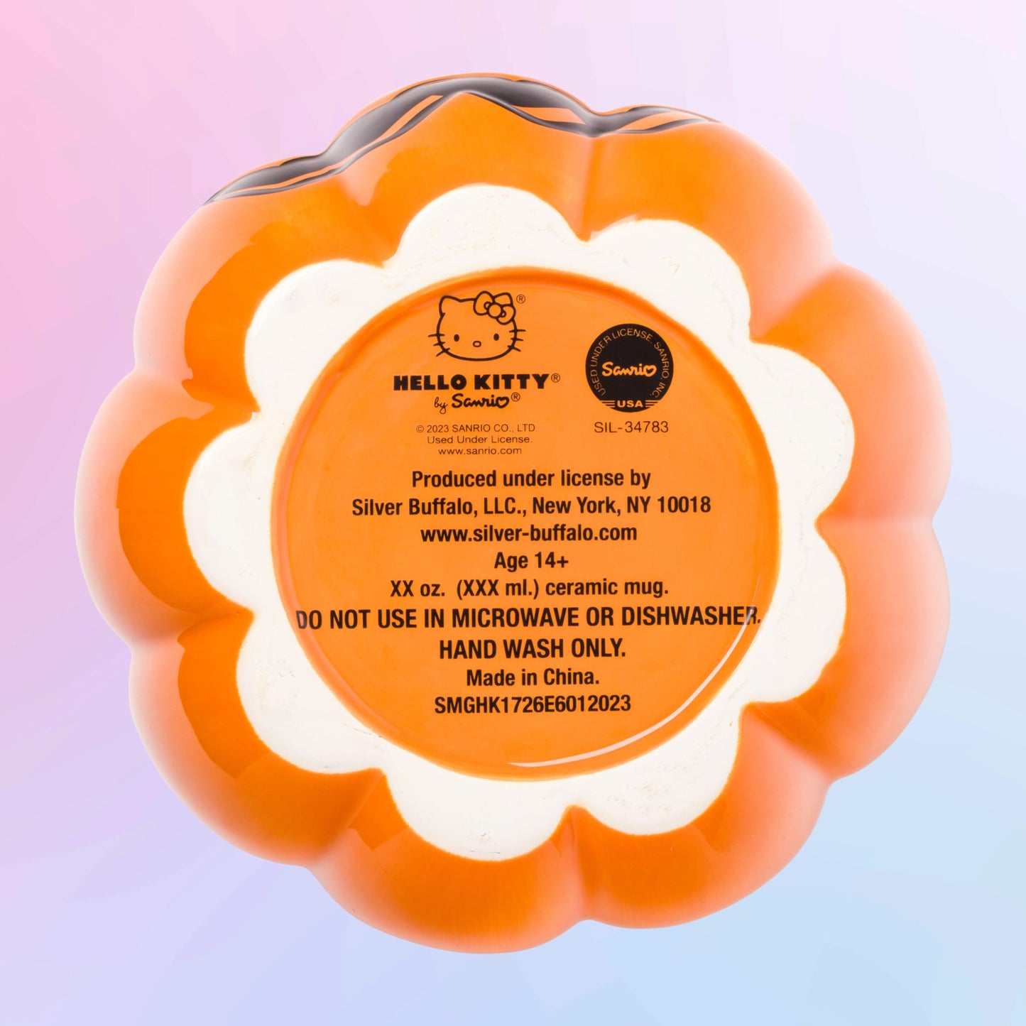 Silver Buffalo Sanrio Hello Kitty Halloween Pumpkin Jack O'Lantern 3D Sculpted Ceramic Cookie Snack Candy Jar (Medium)