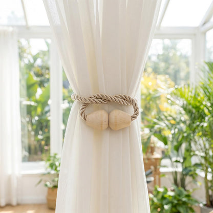 YERGOFE 12 Pack Boho Wood Magnetic Curtain Tiebacks