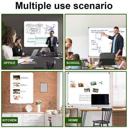 XBoard Porcelain Magnetic Dry Erase Board 48 x 36 Inch, Porcelain Whiteboard Aluminium Frame & Marker Tray