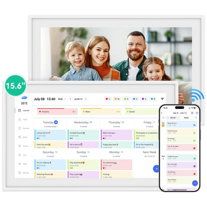 Digital Calendar,15.6 Inch Wall Planner Electronic Calendar&Chore Chart,Smart Wall Calendar Touchscreen Interactive Display for Family Schedules,Great for Organizing Your Routines,Wall&Desk Mountable,The Gift for Mother's Day