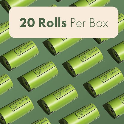 (Not Made In China) 100% Certified Home Compostable Dog Poop Bags,300 Count, Plant Based Refill Rolls, Leakproof Doggie Waste Bag, Unscented, Corn Starch and PBAT, EN 13432 Compliant and TUV Certified
