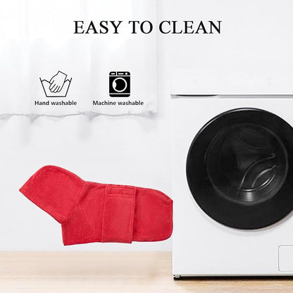 Geyecete Dog Drying Coat with Hood for After Bath Bathrobe Towel Dog Drying Coat for Wet Walking in Rain/Snow-Dry Fast Dog Bag-Pineapple Grid Fast Drying-Red-XXL