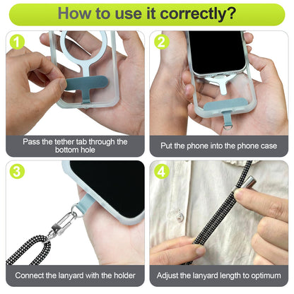 ZOYTONE Phone Lanyard & Phone Wrist Strap, 3 in 1 Adjustable Anti Theft Phone Strap for Cell Phone Lanyard, Convertible Crossbody Strap with Locking Knob for Travel Hiking Cycling Climbing (Black)