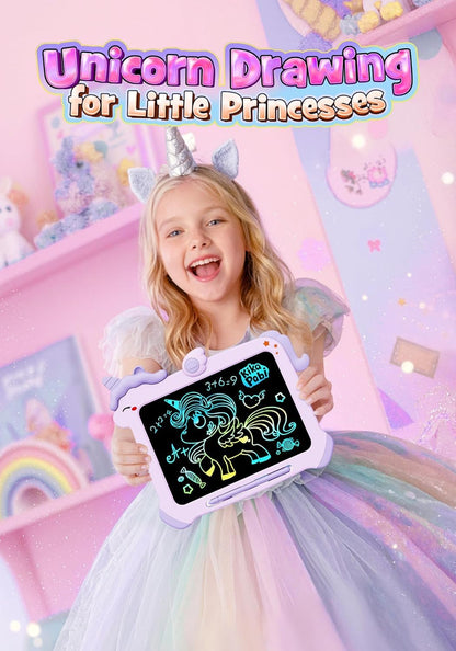 8.5 inch LCD Writing Tablet for Kids, Unicorn Toys Gifts for Girls Aged 3-5, Toddler Girl Kids Educational Travel Toy, Birthday Gift for 3 4 5 6 7 8 9 Year Old Girl (Purple)