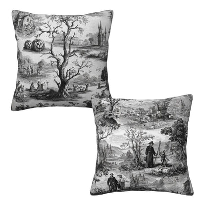 Ecixzyo Halloween Throw Pillow Covers 18x18 Set of 2 Square Pillow Case for Home Decor Couch Room
