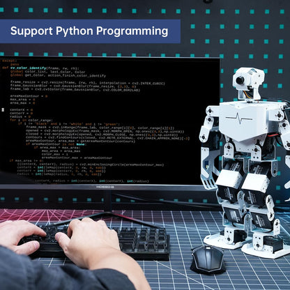HIWONDER Humanoid Robot with ChatGPT AI Large Model Voice Control AI Vision Scene Understanding Raspberry Pi Robot Kit Python Programming for Teens Adults, TonyPi Standard Kit & RPi 5 2GB