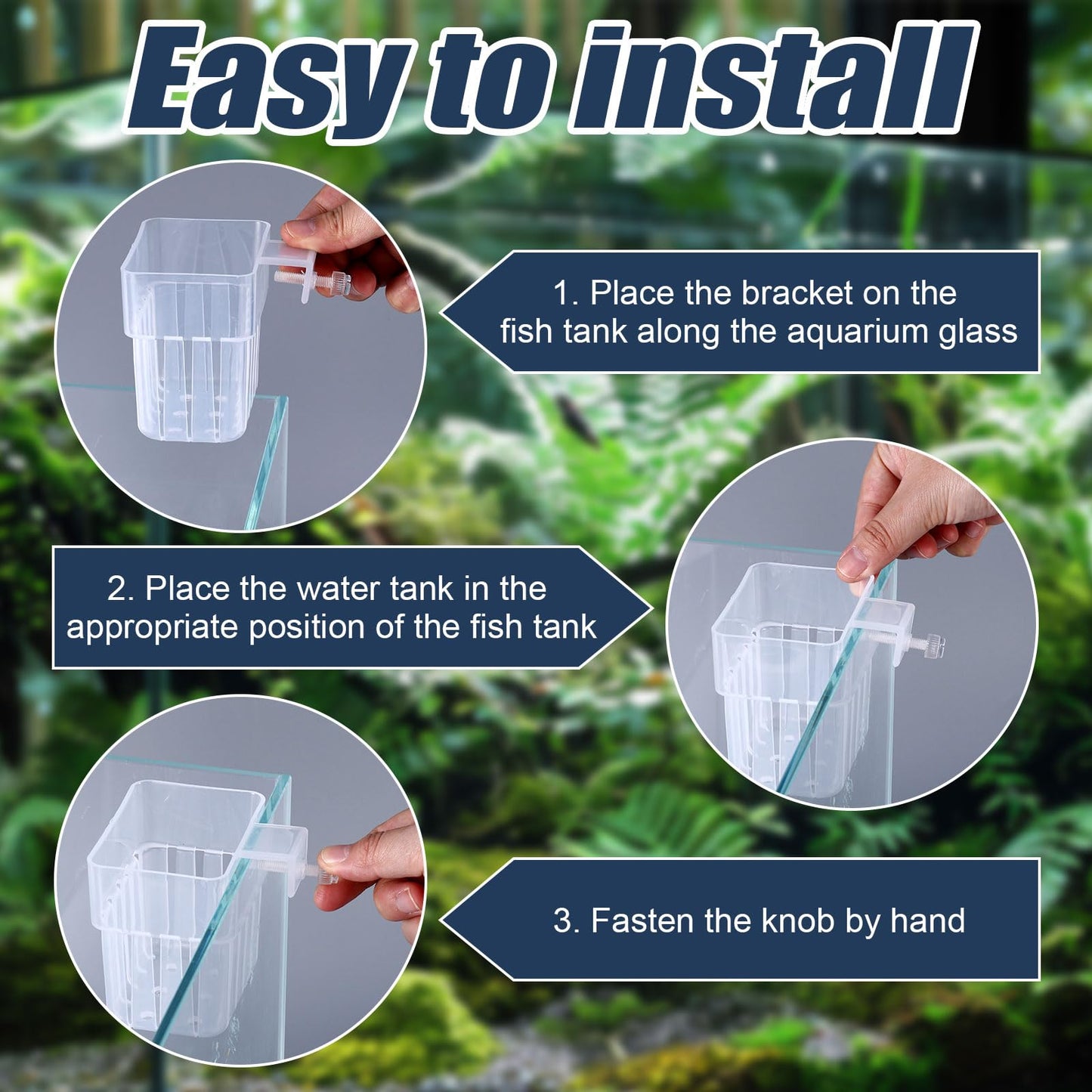 Gosknor 4pcs Aquarium Plant Holders, Transparent Plastic Fish Tank Plant Pots Hanging Aquarium Planter Aquarium Plant Basket Aquatic Plant Cup for Aquarium Fish Tank Hydroponic Plants