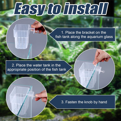 Gosknor 4pcs Aquarium Plant Holders, Transparent Plastic Fish Tank Plant Pots Hanging Aquarium Planter Aquarium Plant Basket Aquatic Plant Cup for Aquarium Fish Tank Hydroponic Plants