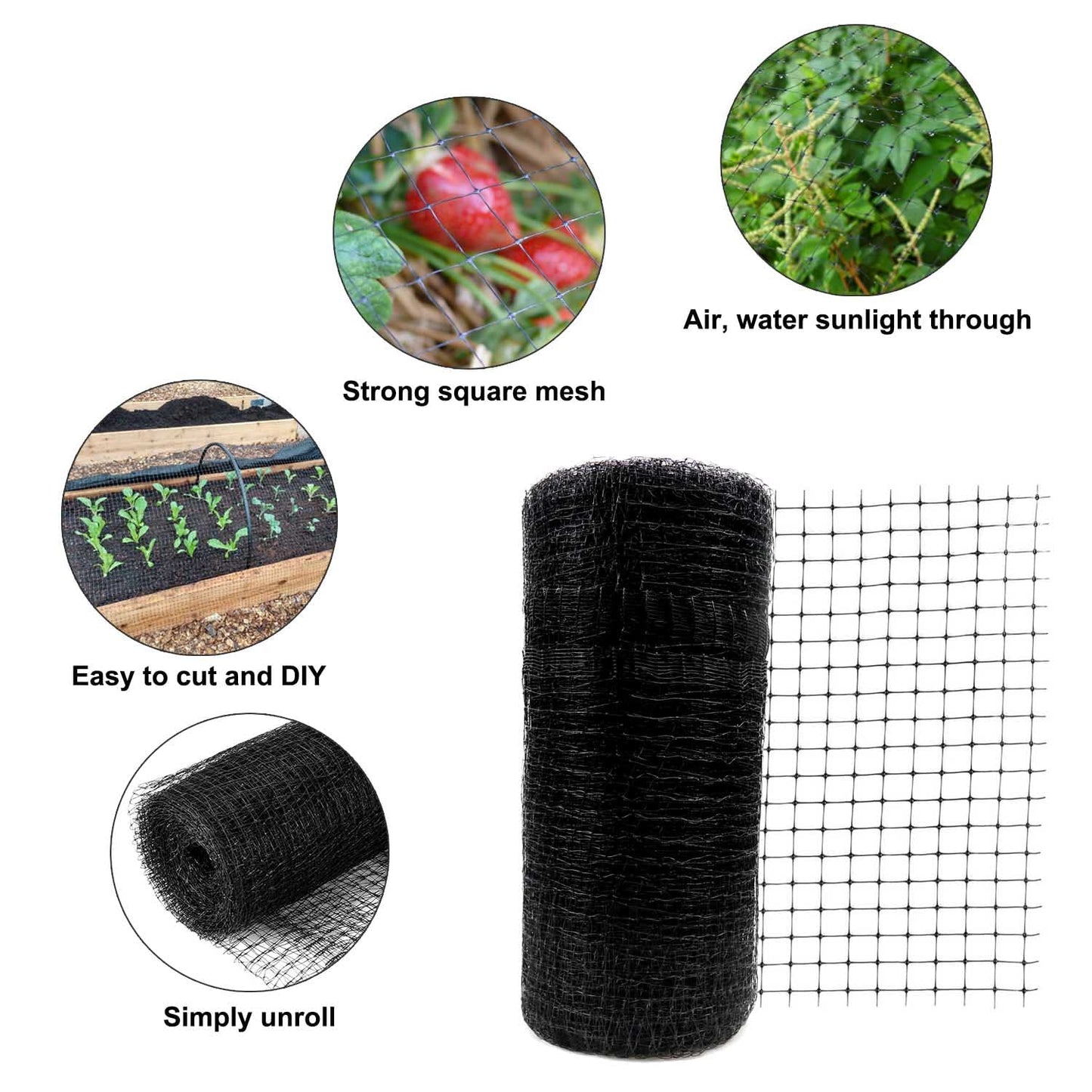 KLEWEE Bird Netting, 13 x 33 FT Heavy Duty Garden Netting Fine Mesh for Protect Fruit Trees, Plants and Vegetables from Birds, Deer, Squirrels and Other Animals