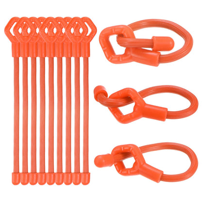 M METERXITY 12-Pack Adjustable Plant Ties, 6inch/15.24cm Silicone Flexible Multi-Function Sturdy Garden Twist Tie for Plant Support/Tree/Shrub/Vine, Reusable Support Twine [Orange]