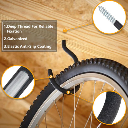 KURUI 9 in Mountain Bike Hooks for Garage Ceiling, Heavy Duty Bicycle Hangers for Hanging, Large Screw Hooks for Garage Ceiling Wall, No Drill Ceiling Hooks for Hanging Outdoor String Lights Plants