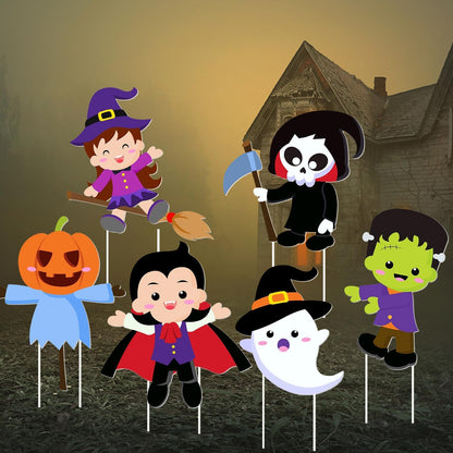 Halloween Yard Signs Cute Halloween Garden Stake Halloween Ghost Witch Scarecrow Yard Stakes Halloween Garden Stake Decorations for Lawn Decorations Outdoor Garden Home Party Decor