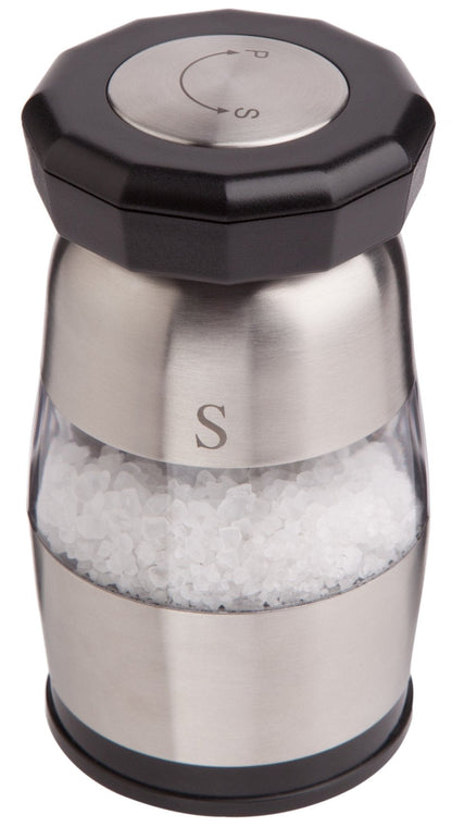 Ozeri Duo Ultra Salt and Pepper Mill and Grinder, Stainless Steel