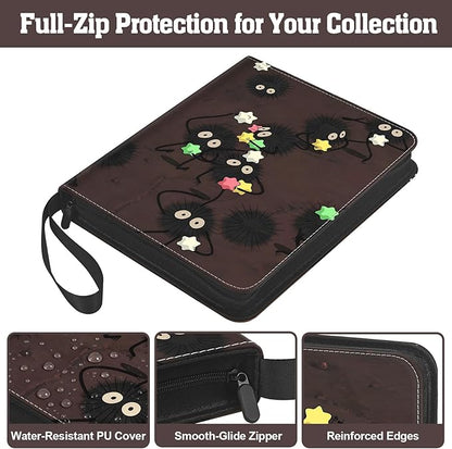 9-Pocket Trading Card Binder & Sports Card Book, 3-Ring Zipper Album Holds 900 Cards with 50 Removable Pages, Fits Standard 2.5" x 3.5" Game & TCG Cards, Water-Resistant PU Cover | 3-Ring Zipper Album, Holds 900 Cards, 50 Removable Pages, Fits 2.5" x 3...