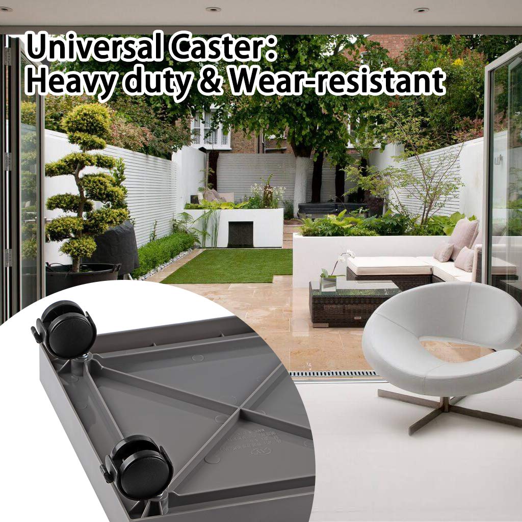 Skelang Square Wheeled Plant Dolly - ABS Planter Trays, Heavy Duty, Load Capacity 110 Lbs