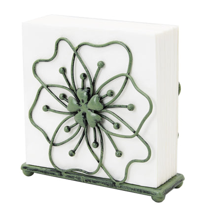 OwlGift Flower Style Napkin Holder, Freestanding Tissue Dispenser, Dining Table Napkin Storage for Home Kitchen Restaurant Picnic Party Wedding Housewarming – Green