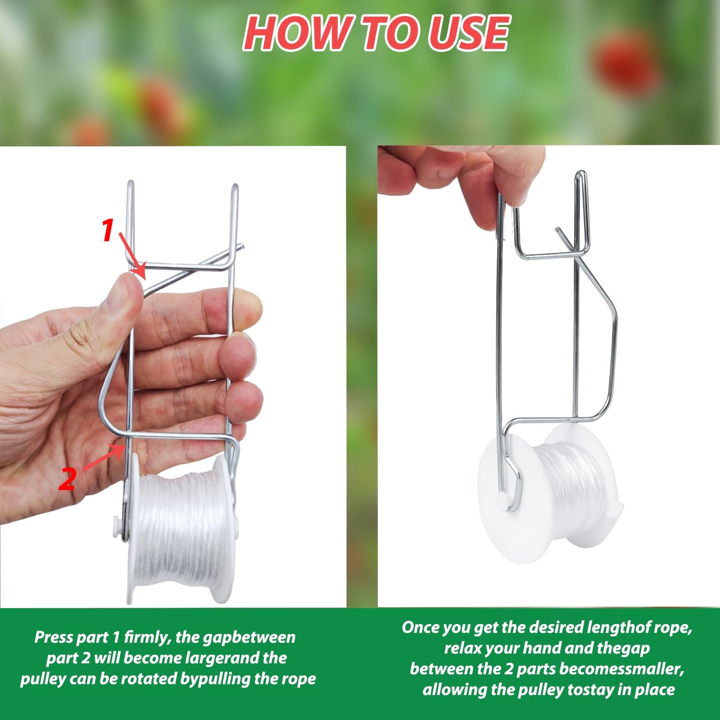Tomato Support Hooks with String,20 Pack Tomato Trellis Roller Hooks with 49.2FT String for Plant,Greenhouse Tomato Flower Vine Twine Crop Trellis Kit Plant Roller Hook