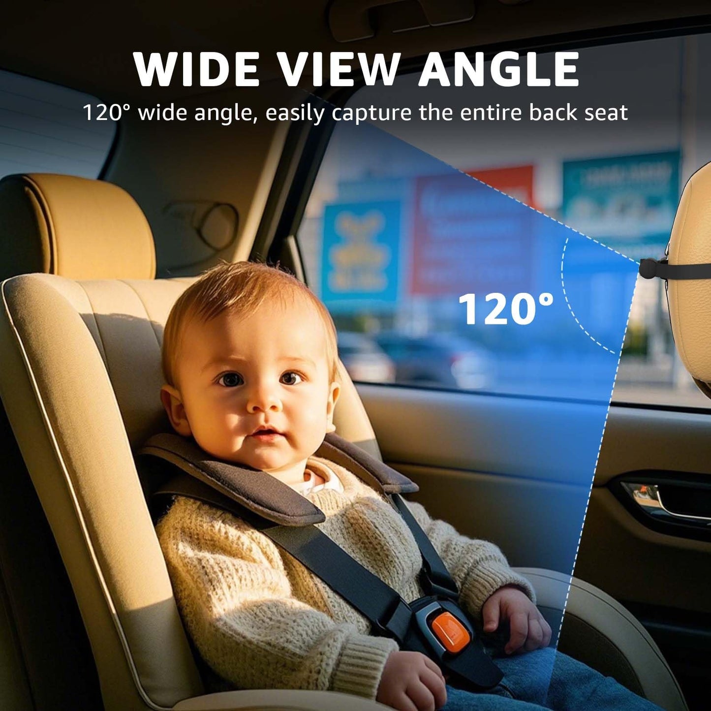 GROWNSY Baby Car Camera, HD Display Baby Car Mirror with Night Vision Feature, 4.3 inch Baby Car Camera with Monitor Wide Clear View, Backseat Camera Rear Facing to Observe Baby’s Every Move