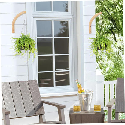KUYYFDS Outdoor Hanging Brackets 2PCS Plant Hooks for Wall, 8 Inch Wooden Plant Wall Hanger, Mounted Hanging Hook for, Lanterns, Flower Bracket, Wind Chimes