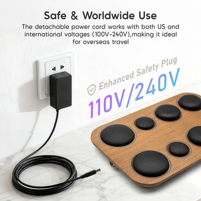 Goodtar 8PCS Hot Stone Massage Set with Warmer –Basalt Stones Massager for Deep Tissue Pain Relief & Muscle Relaxation, Home Spa Kit with Soothing Ambient Light – Valentine's Day & Birthday Gift