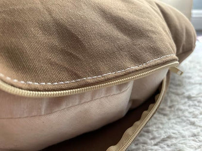 Round 100% Cotton Canvas Dog Bed Cover: Washable, Durable, Eco-Friendly, Multiple Colors, XS-XXL, Made in USA (Medium Brown, X Large 42 Inches)